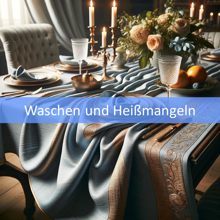 Waschen und Hei&szlig;mangeln